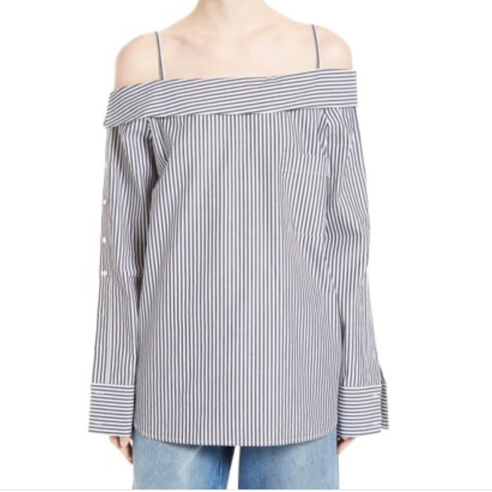 Robert Rodriguez Cold Shoulder Stripe Top NWT SZ 6